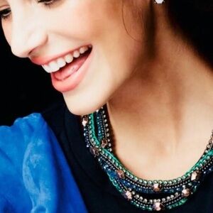 Stella & Dot Retired Rose Gold + Hematite Mercury Statement Necklace